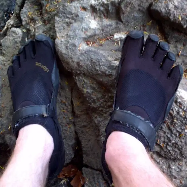 Wearing toe shoes while hiking