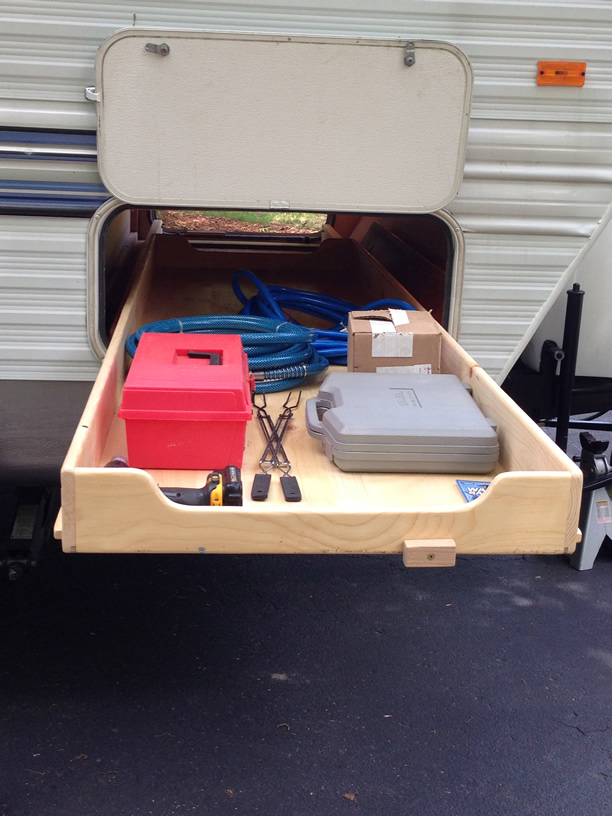 DIY Sliding Bin for Outdoor RV Storage Compartments Story – The Crazy  Outdoor Mama