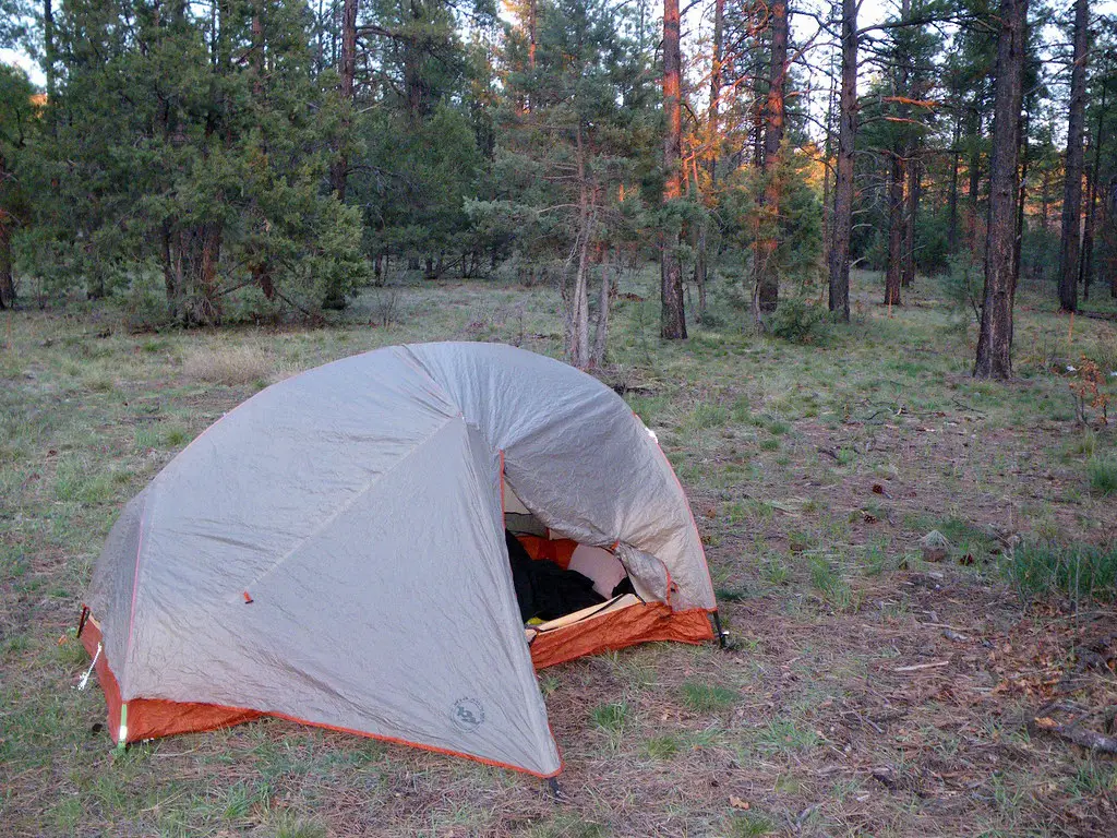 tent with vestibule on campsite
