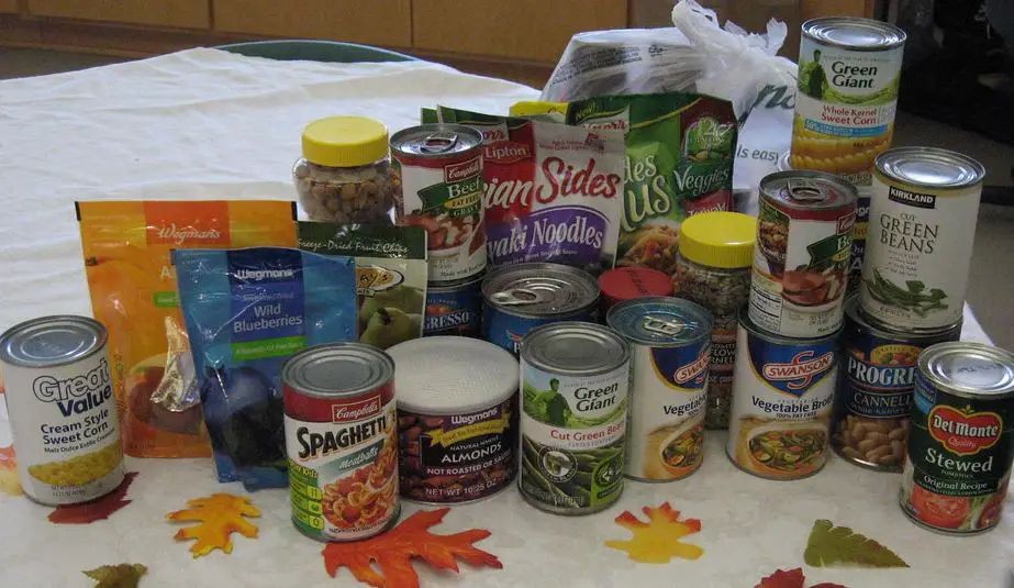 canned foods on table