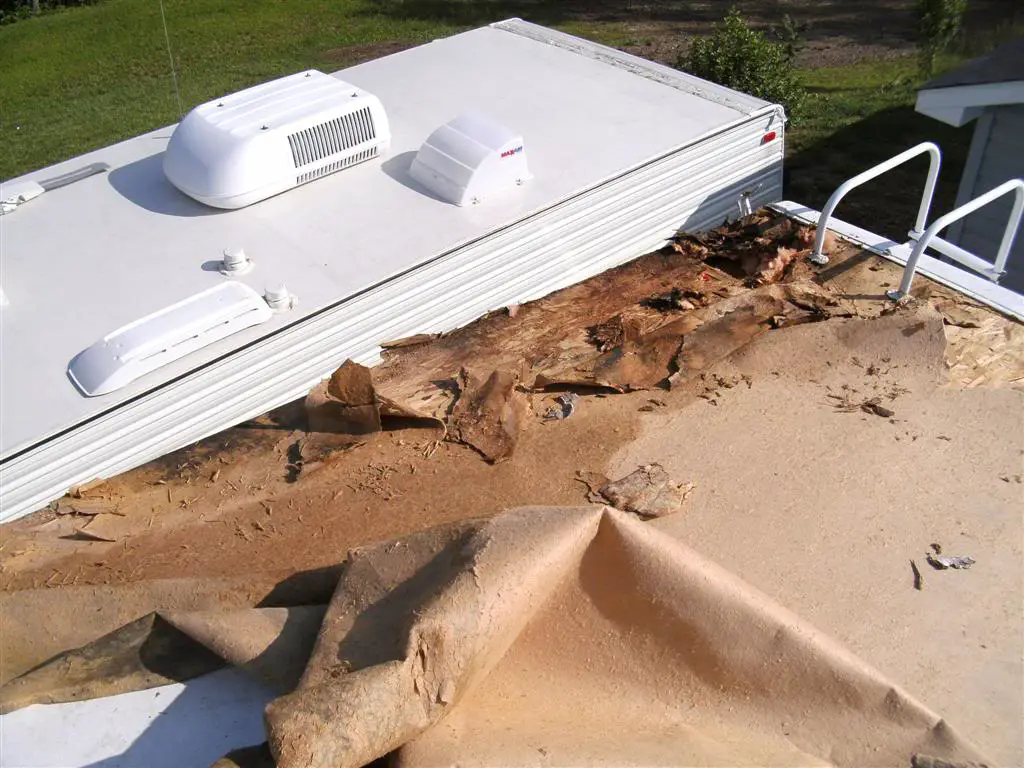 rv roof rotted wood