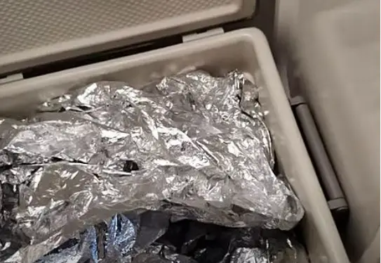 using aluminum foil in a cooler