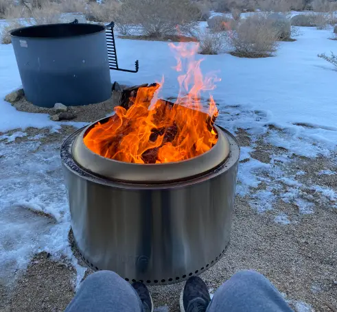putting out a solo stove fire