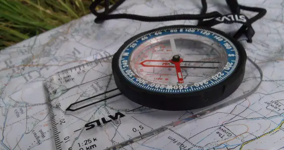 compass on map navigation