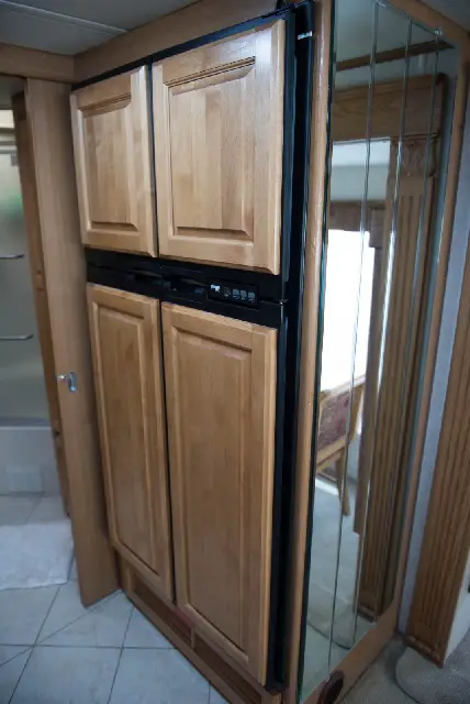 rv fridge in cabinet