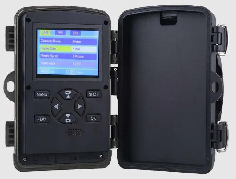trail camera with controls