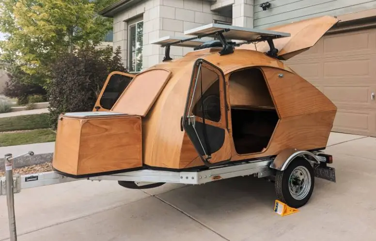 2020 custom travel wood teardrop camper