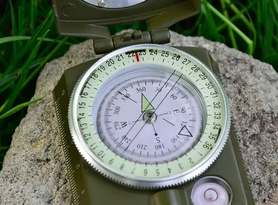 compass on rock