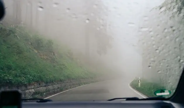 foggy windshield in warm weather