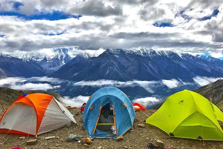 tents on mountain