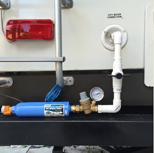 inline rv water filter hooked up