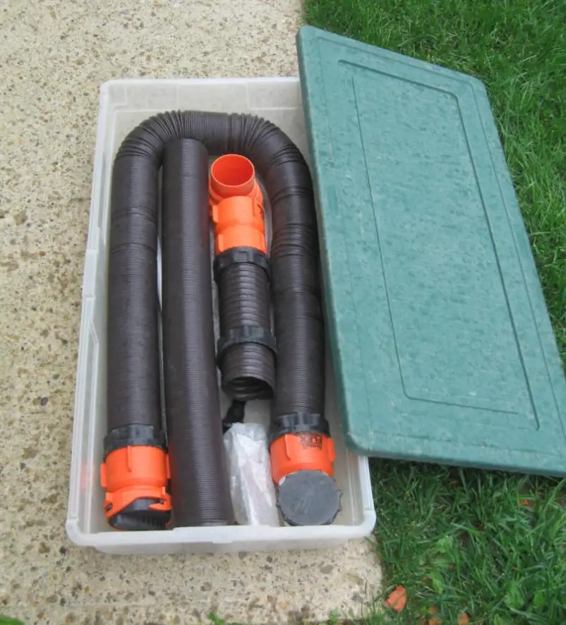 rv sewer hose storage