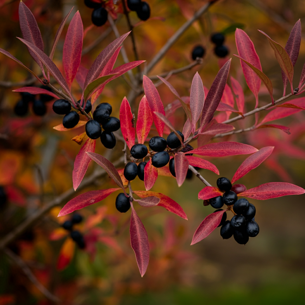 autumn olive plant with berries