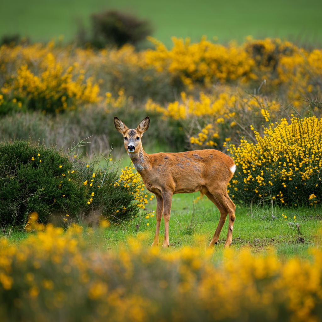 dear in broom plants